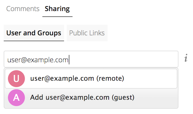 Sharing with guest users.